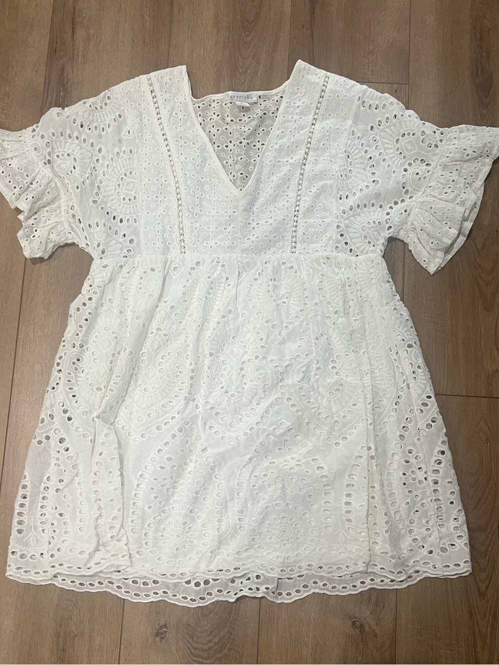 Loveriche Women’s Small White Eyelet Dress
